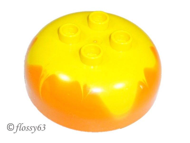 ®™DUPLO - Brick Round Dome Top 2 x 2 Studs & Marbled Yellow Patt ~Retired 2018~ Carousel 1