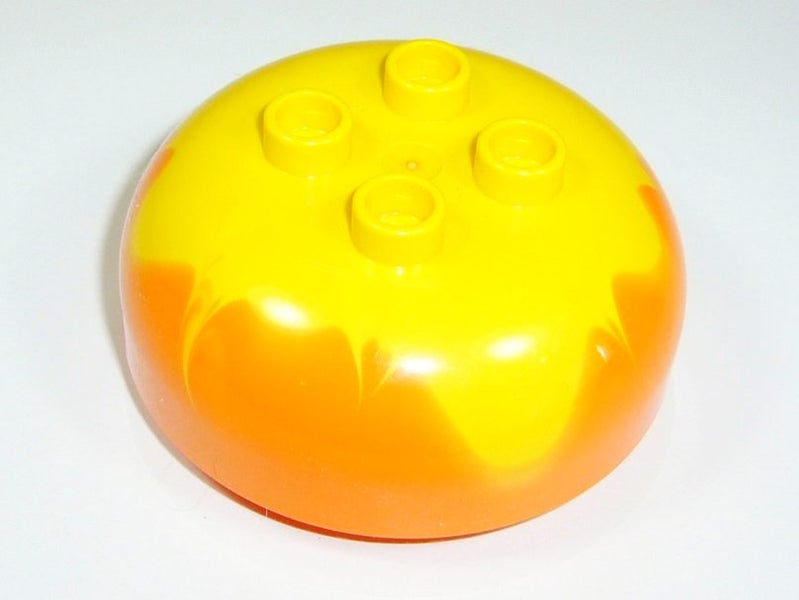 ®™DUPLO - Brick Round Dome Top 2 x 2 Studs & Marbled Yellow Patt ~Retired 2018~ Carousel 2