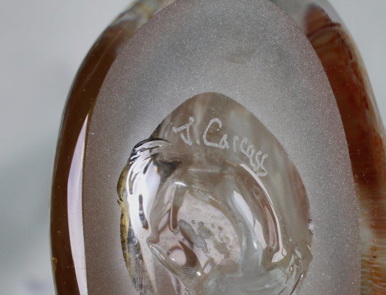 +++ ELEGANT "J. (JAMES) CARCASS" ART GLASS VASE +++ Carousel 19