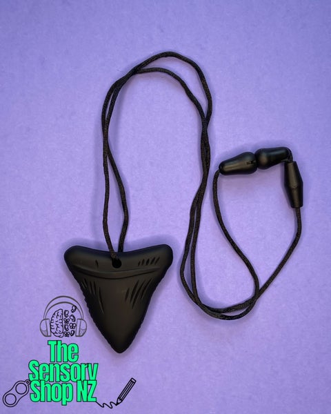 Sensory Chewable Necklace - Shark Tooth (Black) TheSensoryShopNZ Carousel 1