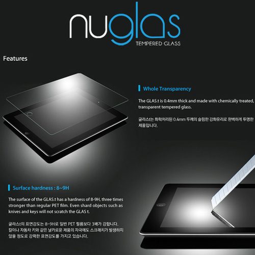 Screen Protector Nuglas Tempered Glass Ultra Slim For iPad 2/ 3/ 4 Crystal Clear Carousel 6