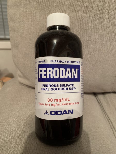 500g Ferodan Ferrous Sulfate Oral Solution USP Syrup 30mg/mL Carousel 1