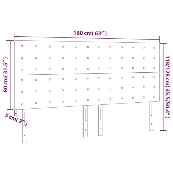 Queen Size Led Headboard Dark Grey 160x5x118/128 Cm Fabric Toxxnlp Carousel 2
