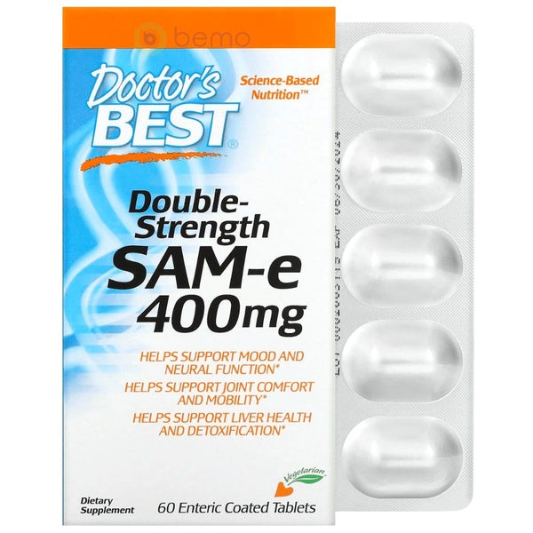 Doctor's Best, Double Strength SAMe 400mg, 60 Tabs Carousel 1