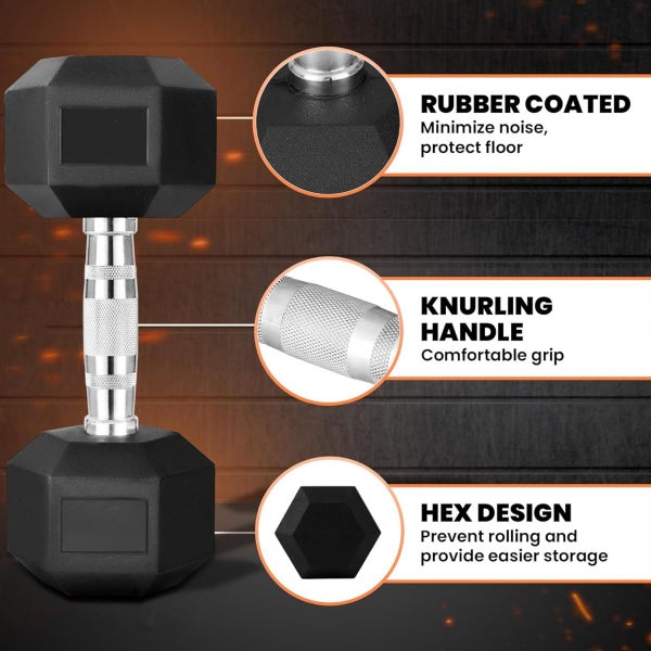 2 x 2kg Hex Dumbbells Silver Handle Premium Carousel 2