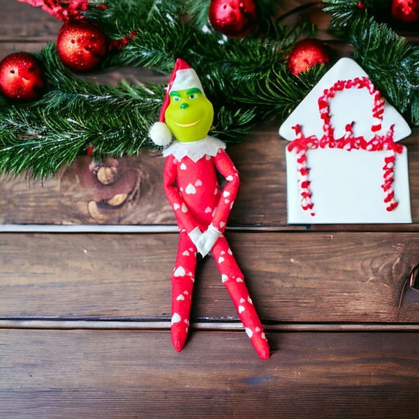 Elf on the shelf - Naughty Grinch!!!! Red Strpiied Pants Version Carousel 2
