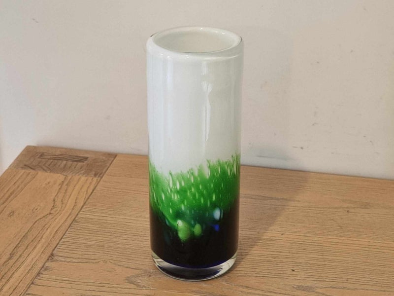 Superb Green with White Art Glass Vase Carousel 1