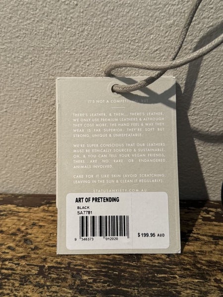 STATUS ANXIETY BAG - Art of Pretending, Black **Brand New**63617474418690112