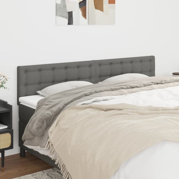 Single Size Headboards 2 Pcs Dark Grey 80x5x78/88 Cm Fabric Talaii Carousel 1