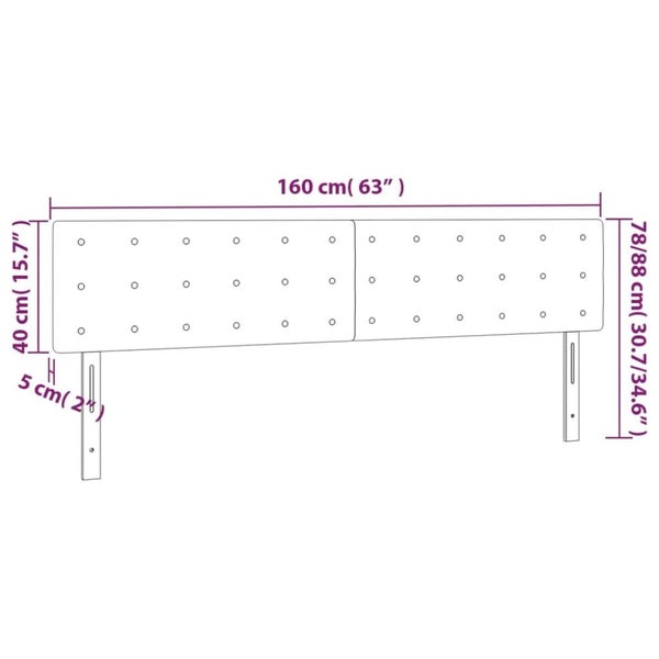 Single Size Headboards 2 Pcs Dark Grey 80x5x78/88 Cm Fabric Talaii Carousel 2