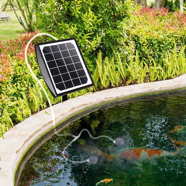Solar Oxygenator Air Pump Powered Pool Water Pond Outdoor Fish Oxygen Tank Carousel 8