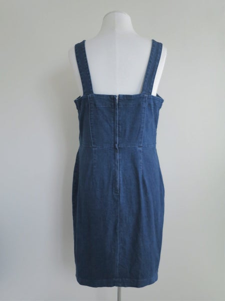 COUNTRY ROAD *Wardrobe Essential Denim Pinafore Button Front Dress* 12 Carousel 4
