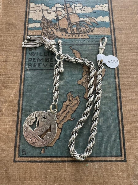 Antique Sterling Silver Pocket Watch Chain Carousel 2
