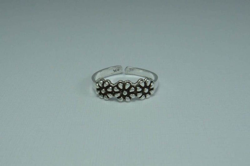 Toe Ring | Adjustable | Daisy Trio | 925 Sterling Silver #679 Carousel 1