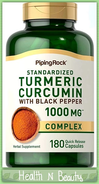 TURMERIC CURCUMIN - 1000 MG 180 CAPS (95% CURCUMINOIDS) - E0227 Carousel 1