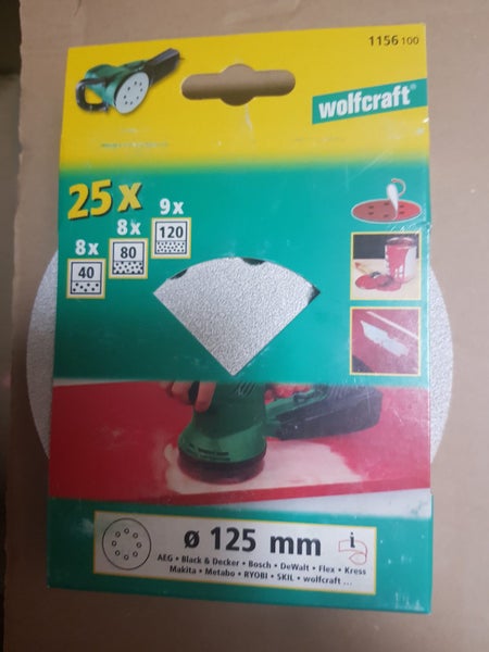 125mm orbital sanding pads 40/80/120 GRIT - 2 x 25 packs Carousel 2