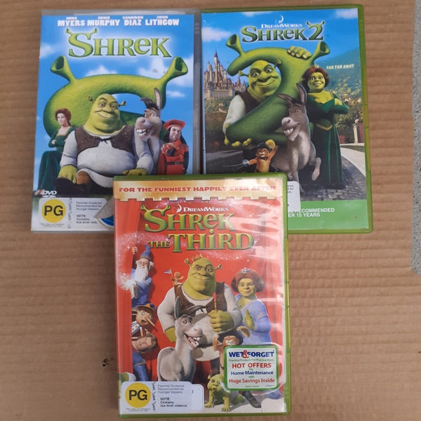 3 X SHREK MOVIES (FREE DELIVERY HAMILTON/CAMBRIDGE) Carousel 1
