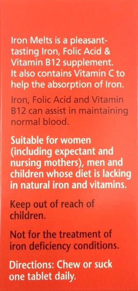 IRON MELTS 50 tablets **Pakuranga Pharmacy** Carousel 2