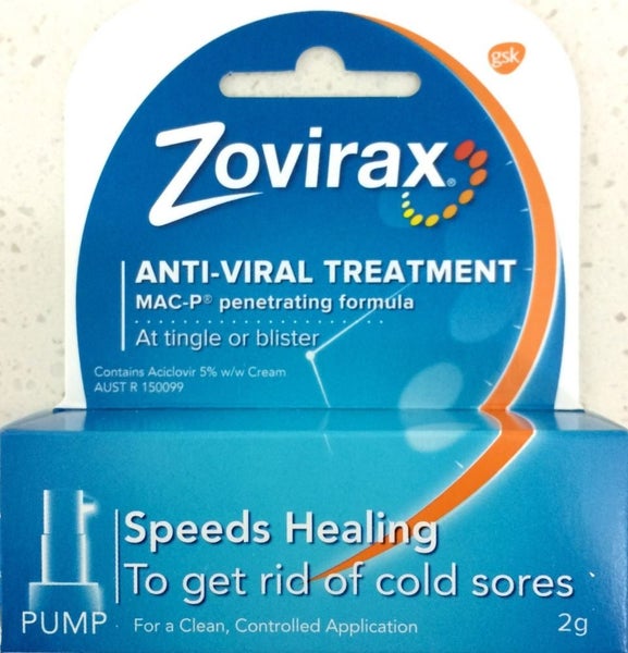 Zovirax (Aciclovir 5%) Cold Sore Cream 2g Pump -**Pakuranga Pharmacy** Carousel 1