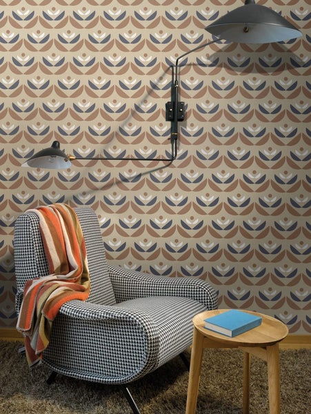 Wallpaper. LAVMI CITY - Copper & Denim. 3 roll bundle Carousel 2