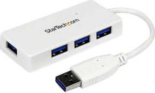 StarTech Portable 4 Port SuperSpeed Mini USB 3.0 Hub - 5Gbps - White Carousel 1