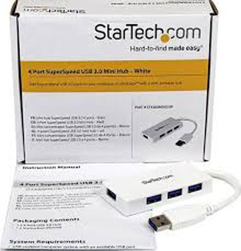 StarTech Portable 4 Port SuperSpeed Mini USB 3.0 Hub - 5Gbps - White Carousel 2
