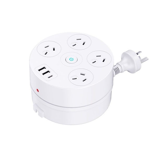 iLead 7 in 1 Power Socket, 4x Outlets + 2x ?USB-A & 1x ?USB-C Ports Power Board Carousel 2