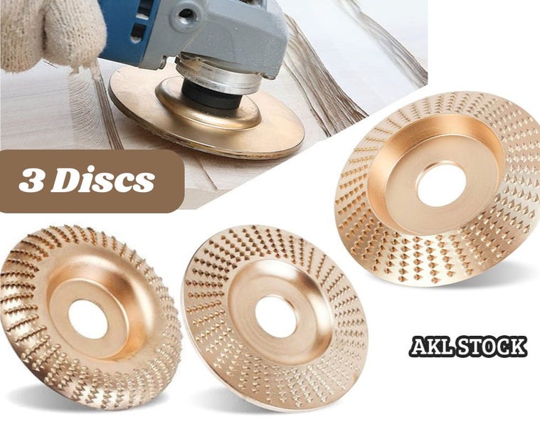 3PCS Rotary Burr Rasp Set Angle Grinder Wood Carving disc Carousel 1