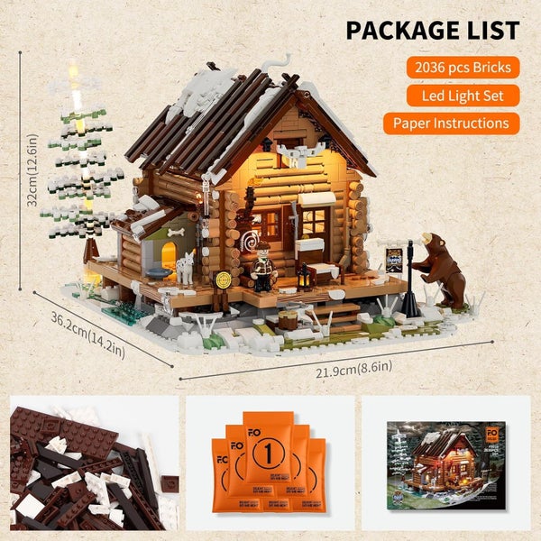 Hunting Cabin LED Light Building Bricks - 2036 Pcs - Compatible with Lego Carousel 5