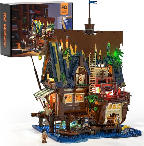 Medieval Pier Inn - Lighting Building bricks - 2143 Pcs - Compatible with Lego Carousel 1