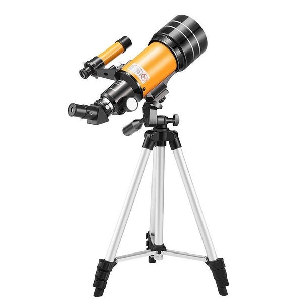 High-Definition Stargazing Refracting Astronomical Telescope Black Yellow Carousel 1
