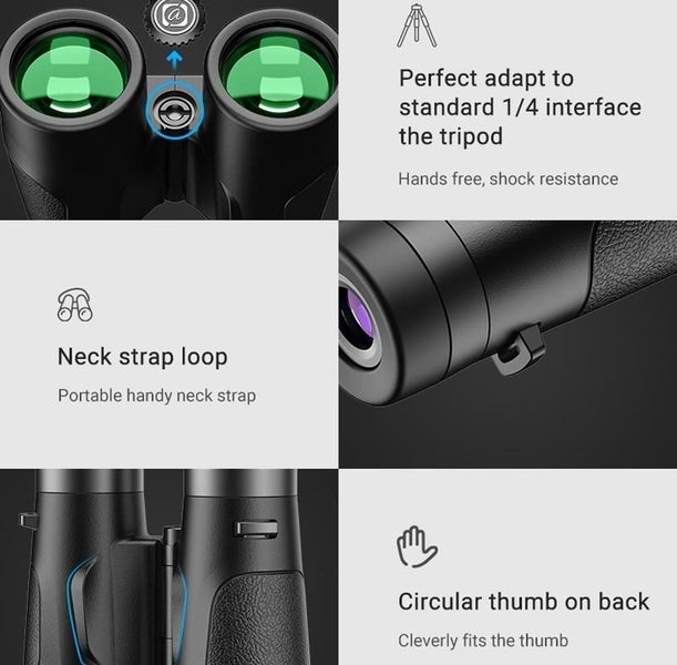 10X42 Fixed Focus Binoculars Autofocus Telescope Black Carousel 7