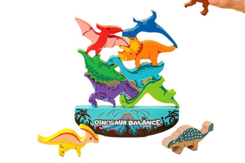 Stacking Dinosaur Toys Toddler Wooden Game Great Sensory Block Toys Carousel 7