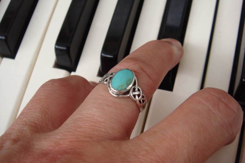 Ring | Turquoise | Oval 10x7mm | size M/N | 925 Silver #769 Carousel 2