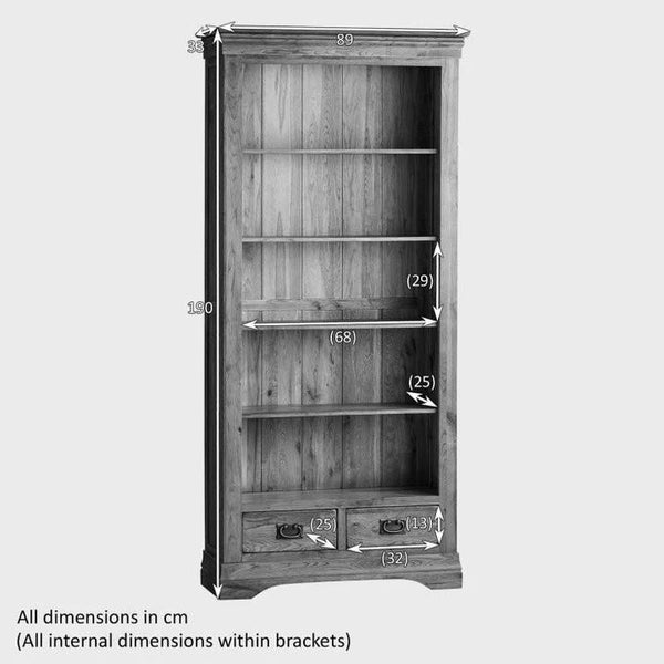 French Rustic Solid Oak Tall Bookcase (Oak Furniture Store) Carousel 6