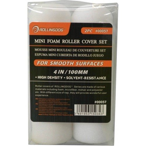 Mini Paint Roller Foam Sleeves 2pce 100mm Rolling Dog Carousel 1