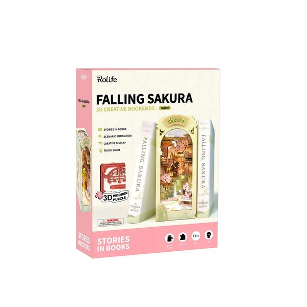 Robotime Rolife Falling Sakura Book Nook Shelf Insert TGB05 Carousel 10