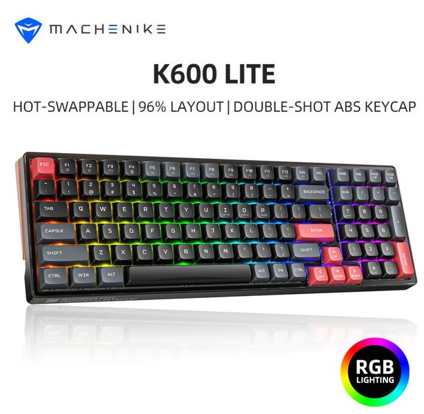 Machenike K600-B100 LITE RGB Wired Hot Swap Mechanical Keyboard 100 Key Brown... Carousel 2