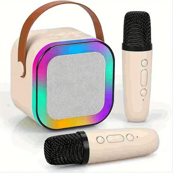 Portable Mini Karaoke Machine - 2-Mic Carousel 1