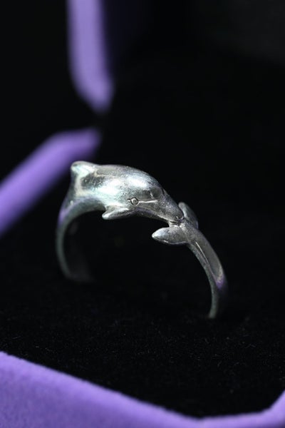 Silver dolphin ring Carousel 1