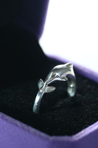 Silver dolphin ring Carousel 3
