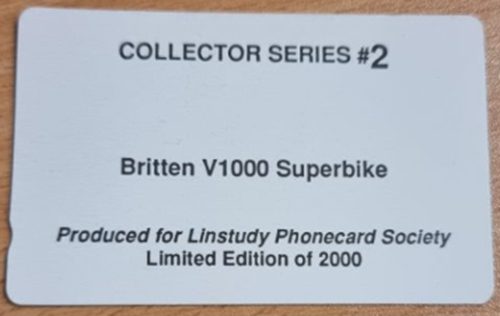 BRITTEN SUPER-BIKE V1000 1994 PHONECARD 3NZLB & TWO SPECIMEN CARDS Carousel 6
