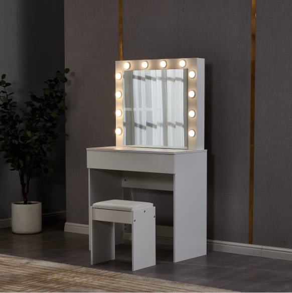 "York' LED Light Dressing Table and Stool Carousel 1
