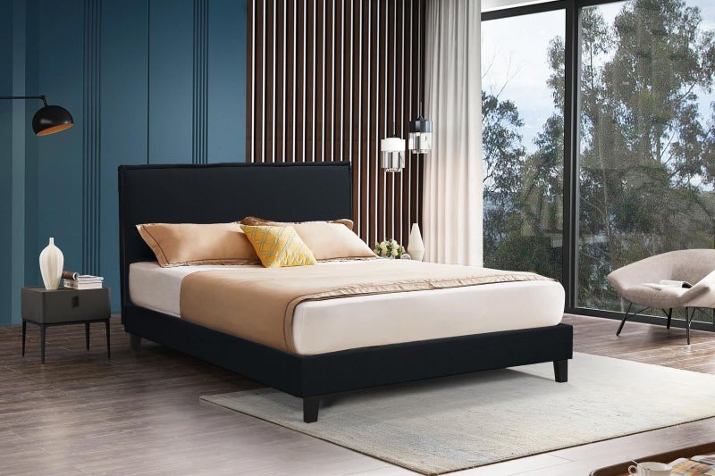 Nihill Bed Frame Black Velvet Double Carousel 2