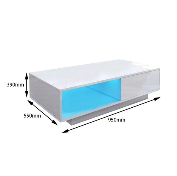'Romote' White Gloss Coffee table with RGB LED Lighting62863860944513113