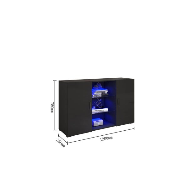 Zara Black RGB LED Lighting Side Stand62863860962435111