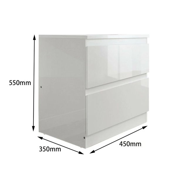 'Monaco' White Bedside Table62863860587395112