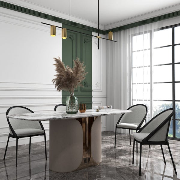 Chic Grey Fabric Dining Chair62863860610178114