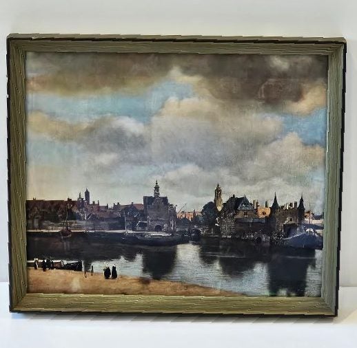 Quality period framed print. Vermeer's view of the Delft. Printed in England. Carousel 2