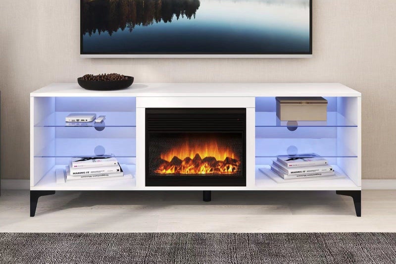 'Dante' RGB LED Lighting TV Unit With Electric Fireplace Carousel 1